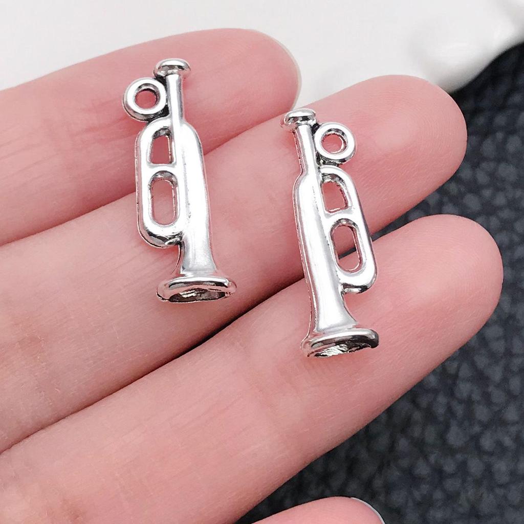Mixed 30-Piece Musical Instrument Alloy Pendant Set with Guitar, Notes, and Mini Music Jewelry Accessories