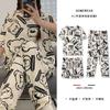 Summer new pajamas female cute cartoon short sleeves short trousers women's casual loungewear three-piece set