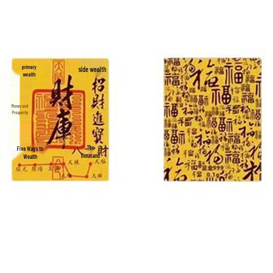 Shuibei Style 999 Pure Gold Wealth Vault Mobile Sticker with Good Luck God of Wealth Design