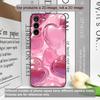 Stylish Pink Heart-Shaped Crystal Phone Case for Samsung Galaxy S25 S24+ S23 Ultra S22 Plus S20 S21 FE M53 M34 5G Soft Cover Y2K