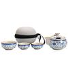 Ru Kiln Twisted Branch Lotus, a Pot of Three Cups of Travel Tea Set, a Complete Set of Express Cup Outdoor Portable Bag, Brewing Teapot