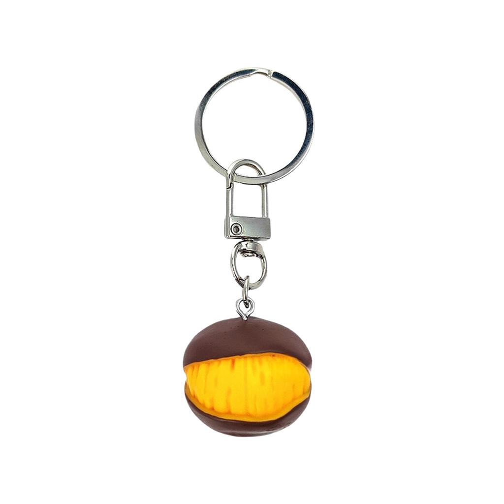 Realistic Chestnut Keychain Handmade Miniature Nut Charm Keyring With Authentic Details Stylish Cultural Gift Accessory