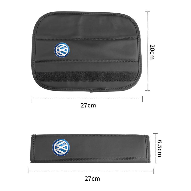 For Volkswagen VW Universal Car Safety Belt Shoulder Cushion Leather Cover Relief Pad Scirocco Passat Polo B5 B6 B7 CC Tiguan Ru0