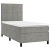 3143007 vidaXL Divan Bed and Mattress Light Grey 100x200cm Velvet
