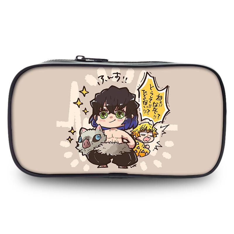 Cute Demon Slayer Pen Pouch Large Capacity Oxford Fabric Versatile Pencil Bag