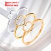 Women's Stainless Steel Love Heart Hollow Ring - Non-Fading Titanium Steel Couple Bands