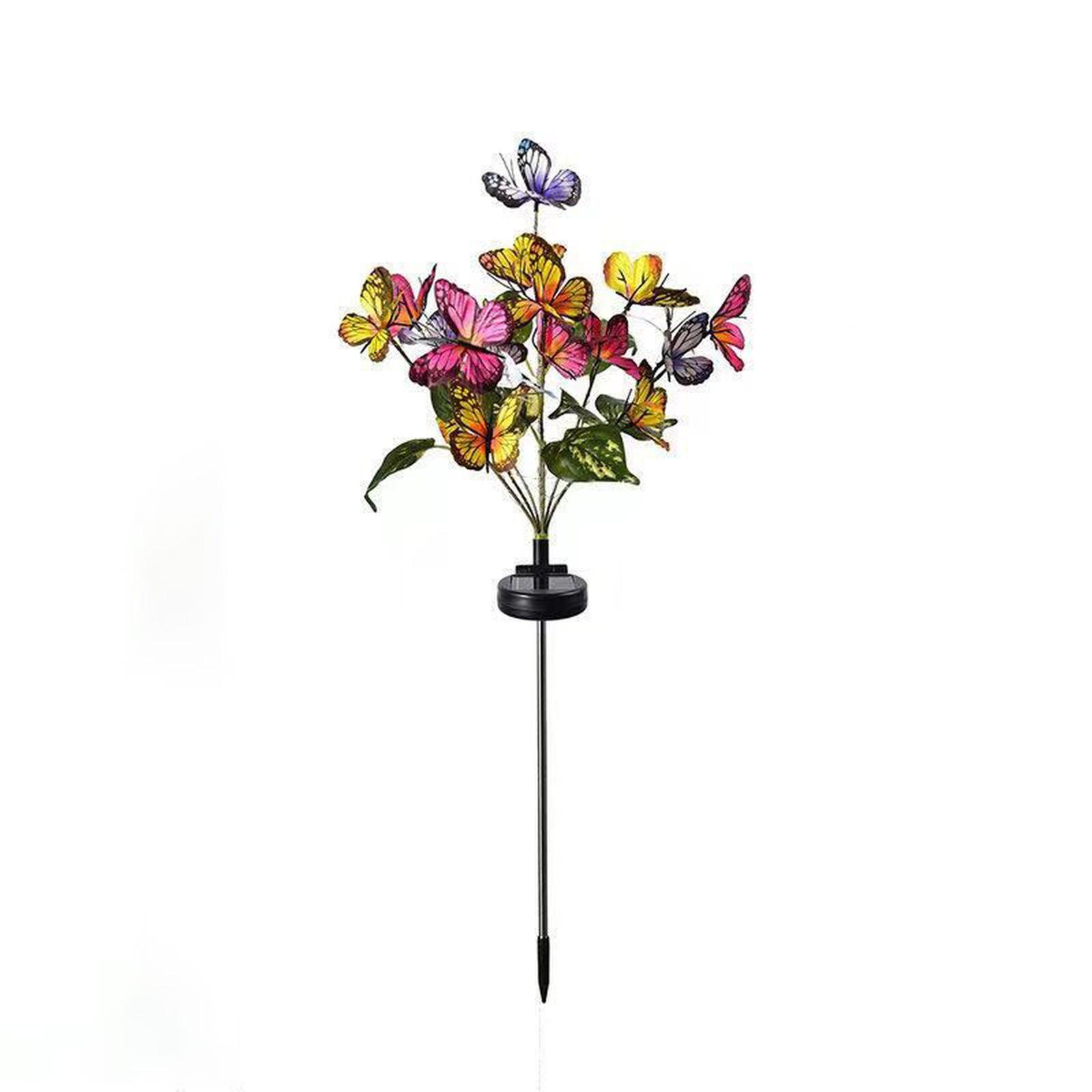 

Solar Butterfly Flower Tree Stake Lights, Outdoor Garden Decorative Lights, Artificial Flower Branch Lamp for Patio Yard Festival one size