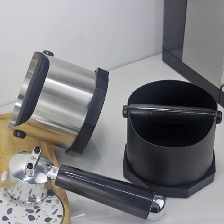 Quiet Coffee Grounds Bin Nonslip Bottom And Rubber Coated Bar For Espressos Machine Maintenance In Cafes