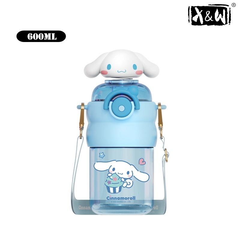 

X&W 600 мл для Sanrio My Melody Бутылка для воды Стакан с трубочкой и мультяшной крышкой Домашние портативные стаканы для офиса Материал PP Стакан для воды
