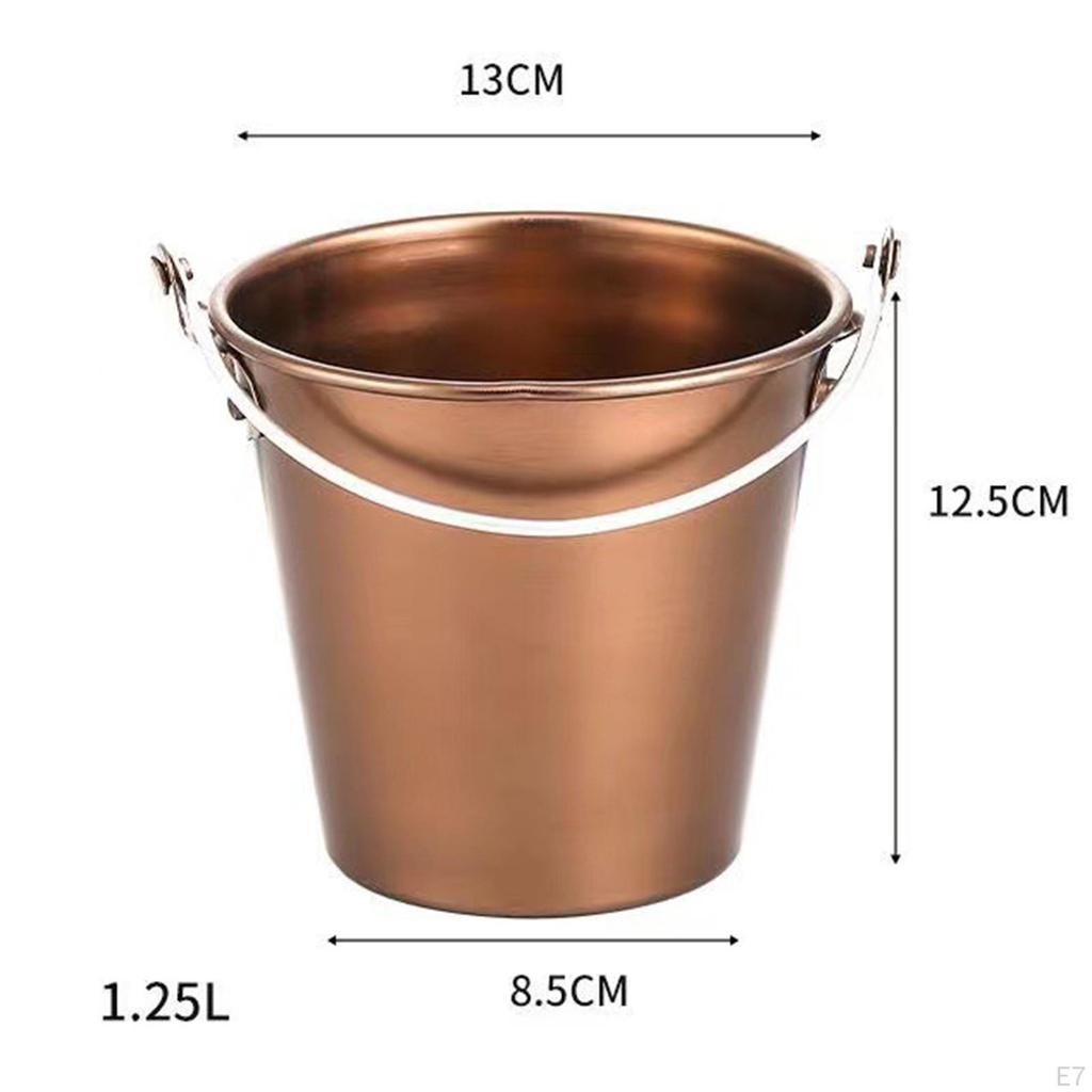 Alloy Ice Beverage Bucket, Drink Party Supplies Portable Tableware Sink Bucket for Home