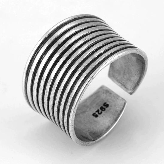 PANJBJ 925 Silver Geometry Crystal Ring For Women Ellipse Exaggerated Punk Water Drop Open Jewelry Gift