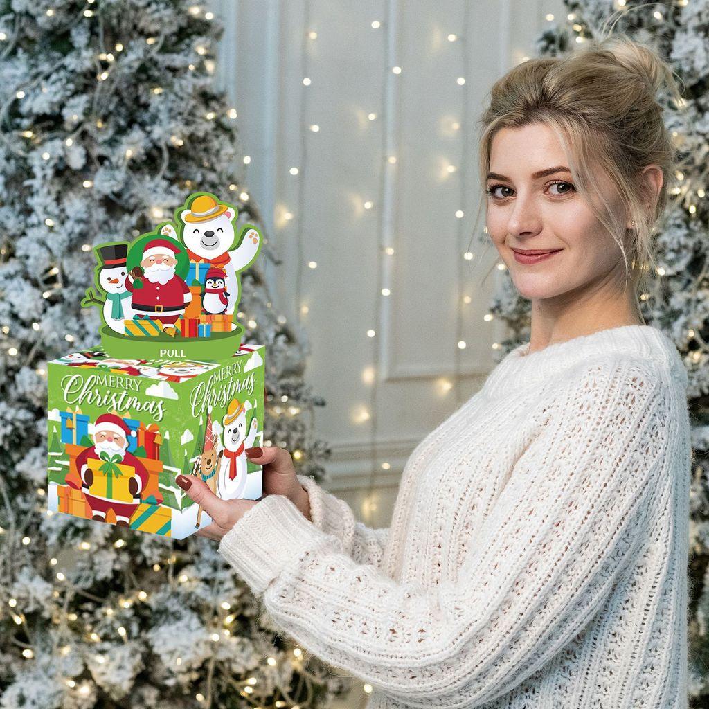 Snowman Christmas Penguin Pattern Paper Table Decor Gift Box For Celebrations