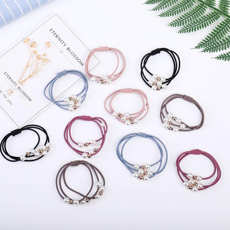 

Корейская минималистичная резинка для волос с жемчугом - Высокоэластичная толстая резинка для женских волос