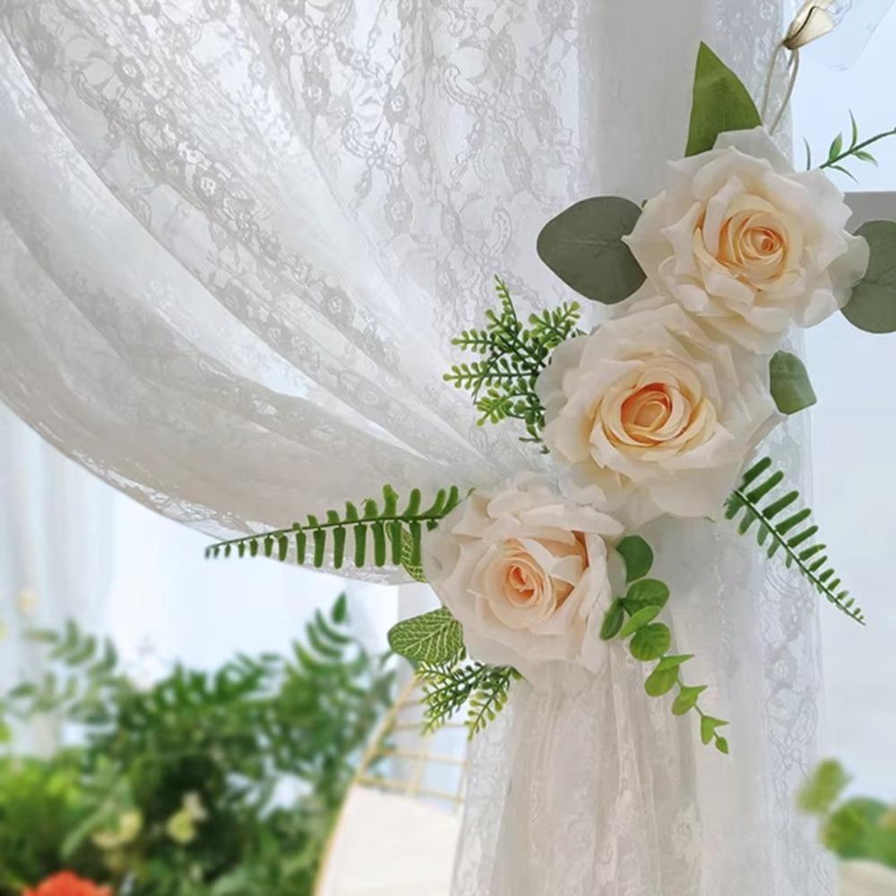 

Romantic Drapes Buckle Straps Hand Fixed Curtain Buckle Durable Flowers Curtain Clamp Bedroom Style 6