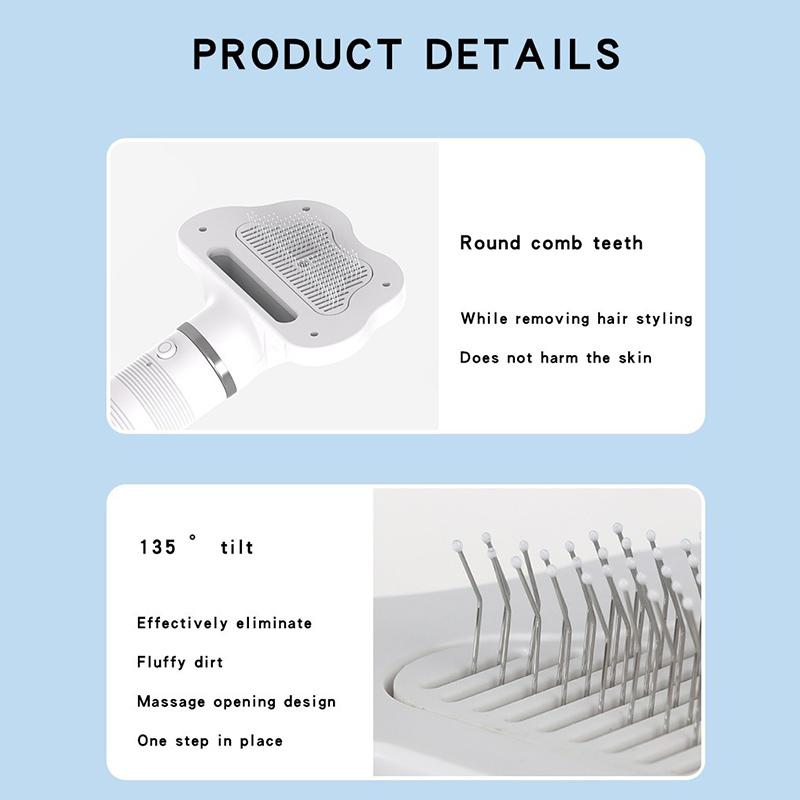 Heiße Katzenbürste mit Dampf Hundespray Haustier Dampfmassagebürste Spray Haarentfernungskamm Massage Dampfgarerkamm für Langes Haar Hunde Katzen