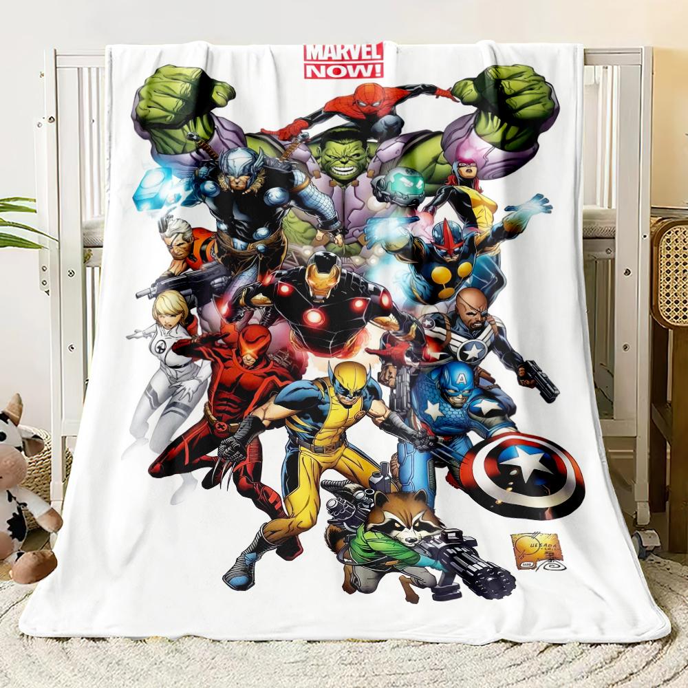 Marvel Flannel thin Blanket Bedroom Living Room Sofa Blanket Student Nap Office Nap Camping Trip Girlfriend Gift