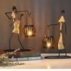Nordic Metal Candle Holder – Handmade Abstract Character Candlestick for Home or Wedding Decor