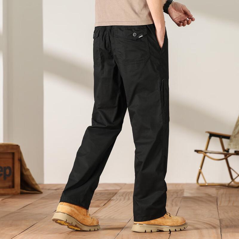 Jeep Men's Spring Autumn Straight-Leg Cargo Pants