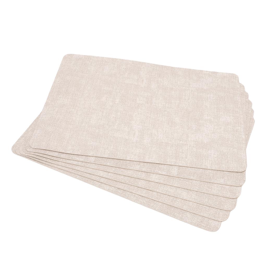 6Pcs Table Mat Set Artificial Leather Water Oil Heat Resist Multifunctional Textured Placemat for Restaurants Kitchens