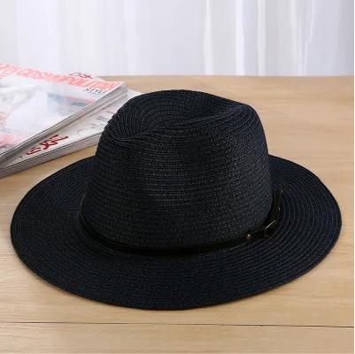 Classic New Women Men Summer Toquilla Straw Sun Hat For Elegant Lady Wide Brim Homburg Fedora Sunbonnet Beach Sunhat Panama Cap