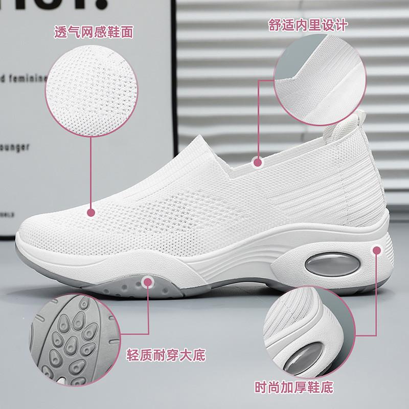 Shoes women's 2025 spring new one-pedal large-size single shoes flat-soled casual sports shoes women's breathable mesh shoes