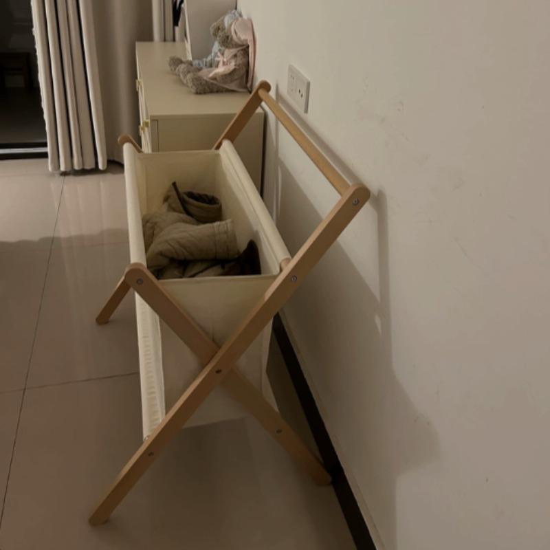 Bedroom Standing Coat Rack Wooden Folding Clothes Racks Multifunctional Clothing Organizer Stand Aesthetic Dress Storage Stands