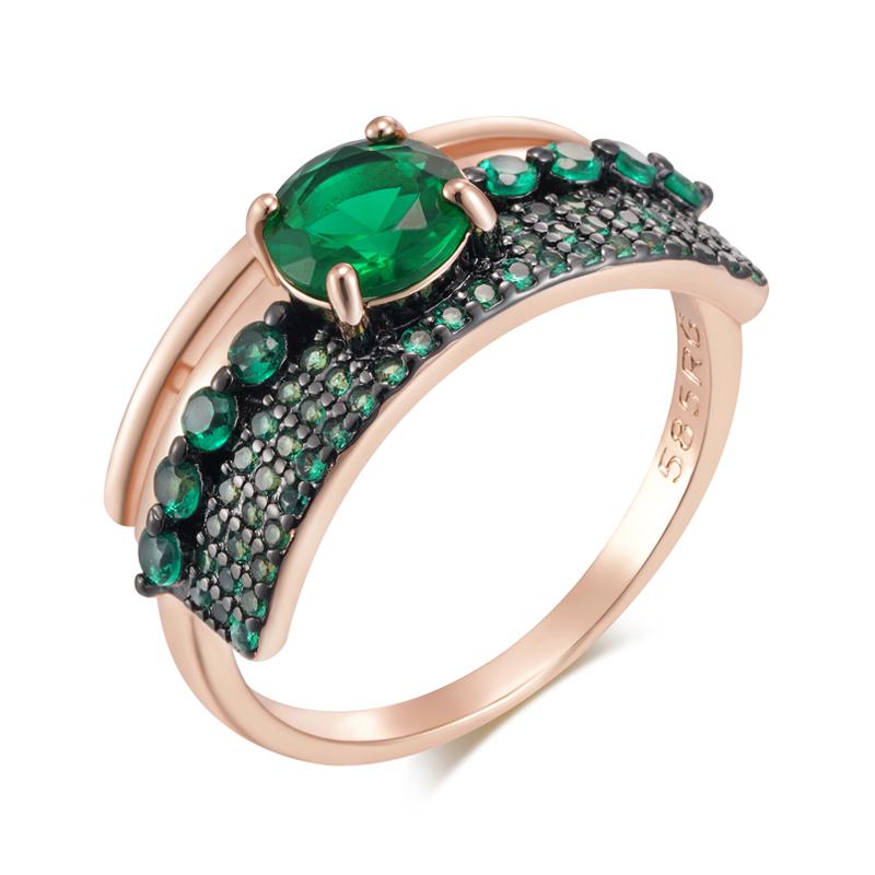 

Shiny Green Natural Zircon Square Rings For Women Unique Rose Gold And Black Plating Vintage Daily Fine Jewelry 10