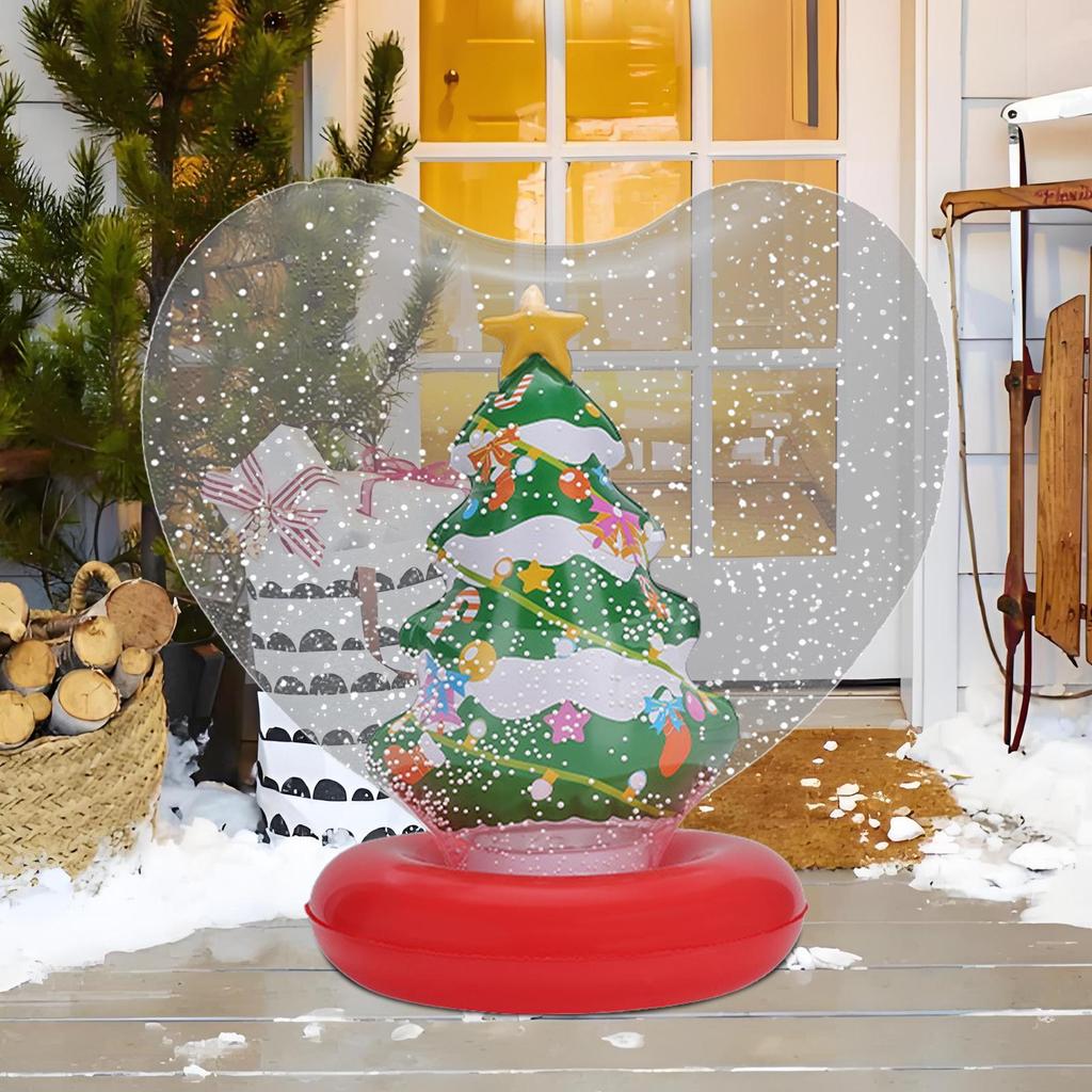 Inflatable Christmas Ornaments PVC inflatable decorative ball ornaments Heart Shape Light up outdoor Christmas Decorations