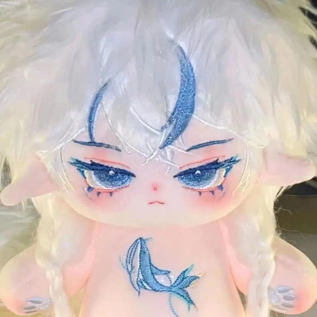 20cm Original Boy Doll Su Han White Wool Cotton Doll Magnetic Tail High Stuffed Animals Handsome Ins Doll Gift for Friends