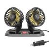 12V/24V Double Head USB Car Fan for Trucks & Minivans - Powerful Cooling