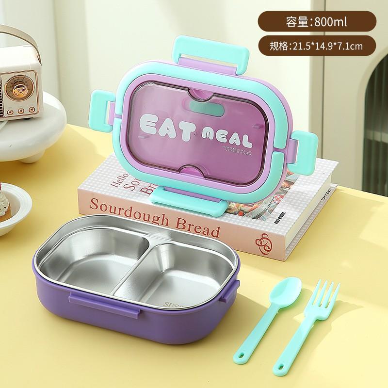 Divided Stainless Steel Lunch Box Set With Cup Students Office Workers