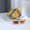 Cotton Lattice Sun Hat Dopamine Style Flat Peaked Cap Elegant Plaid Beret Hat  Travel