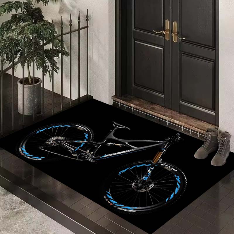 Cool bicycle IBIS logo printed rug, non-slip and absorbent, bedroom mat, home carpet, customizable.