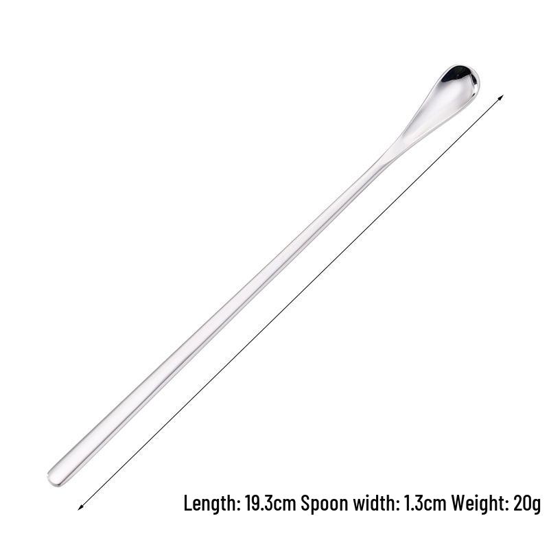 

304 Нержавеющая сталь Длинная ручка Японская ложка для смешивания для кофе, десерта и барменского дела