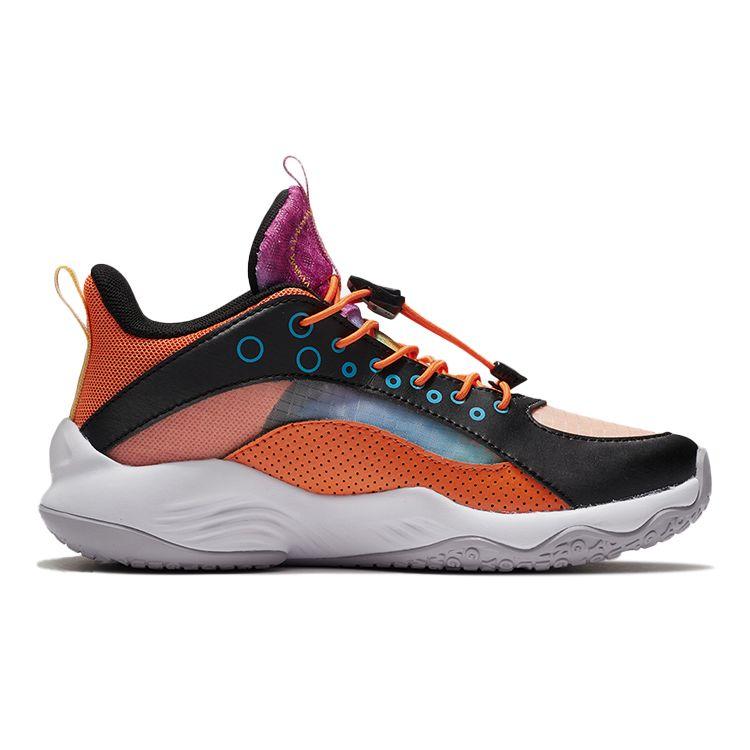 Li Ning Kids Primary 2.0 High-Top Basketball Shoes Kids Sneakers Black Orange YKBS018-1