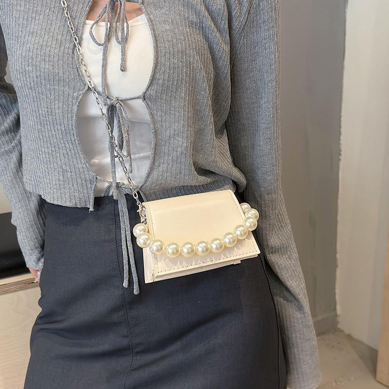 Stylish Mini Pu Pearl Chain Crossbody Bag For Women In Trendy Colors For Spring 2024