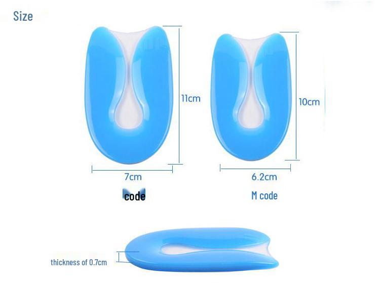 Silicone U-shaped Heel Pad for Pain Relief and Shock Absorption