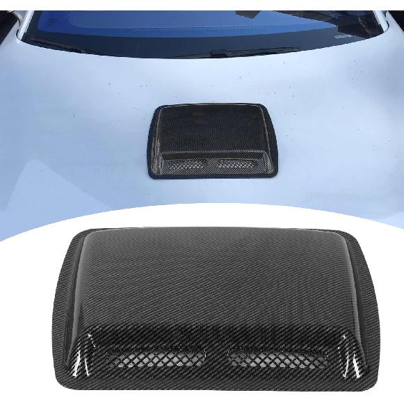 Decorative Air Intake Covers, Self Adhesive Design Car Hood Vents Hood Scoop Vent Bonnet Cover Hood Scoop for Cars (Carbon Fiber Pattern)