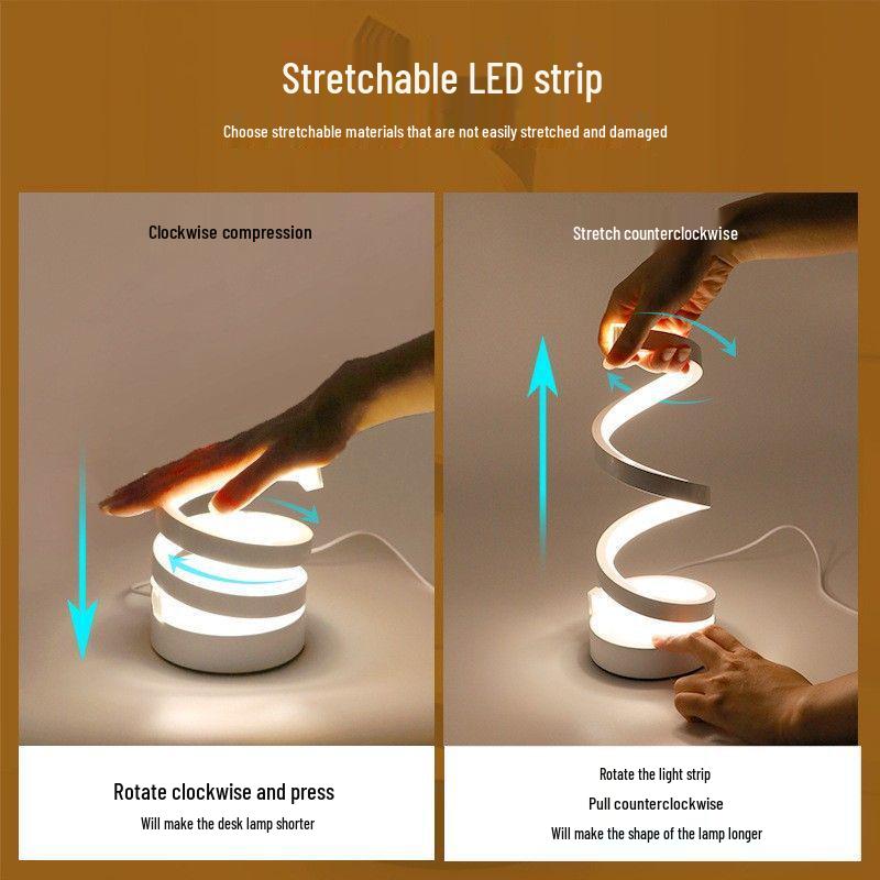 Modern USB-Powered Adjustable Spiral LED Desk Lamp