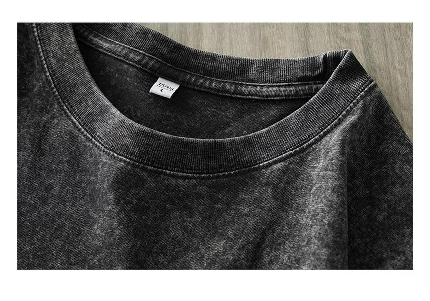 Unisex Retro Colorful Washed Long-Sleeve Pure Cotton Sweater with Ribbed Cuffs