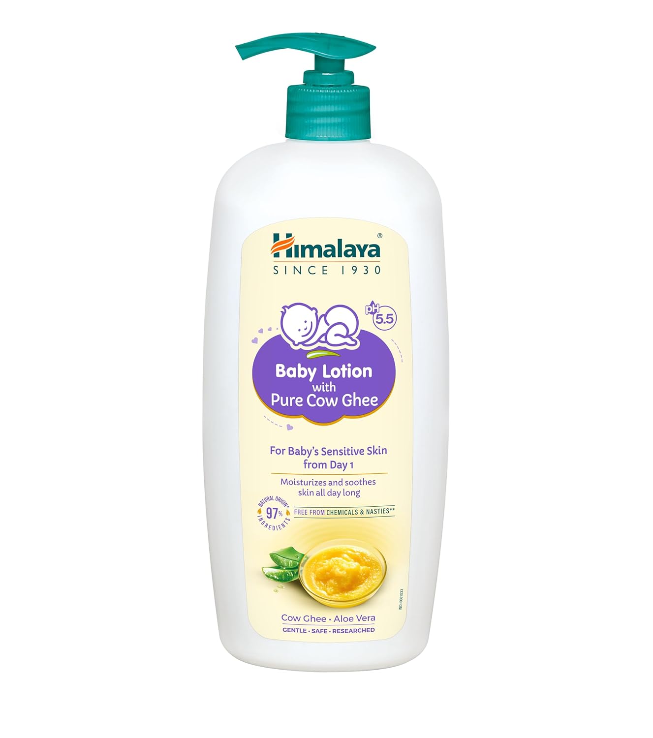 

Himalaya Baby Lotion 700ml With Pure Cow Ghee & Aloe Vera For Sensitive Newborn Skin