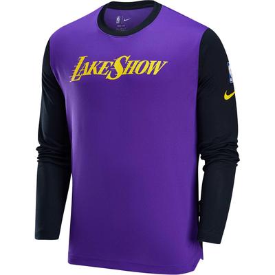 X NBA Dri-Fit City Edition Los Angeles Lakers Quick-Dry Γράμμα Μακρυμάνικη Μπλούζα Ανδρικά Τοπ Μωβ Μαύρο FZ0099-504