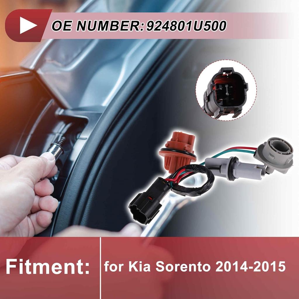 Tail Light Socket Wiring for Kia Sorento 2014-2015 No.924801U500 Lamp Bulb Pigtail Connector Harness