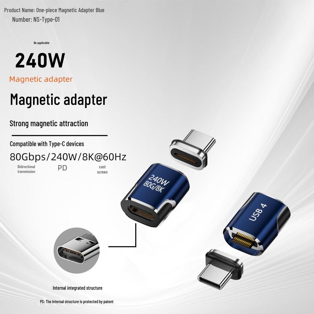 Type-C Magnetic Adapter 40Gbps - Compatible with Thunderbolt 3 & USB4.0
