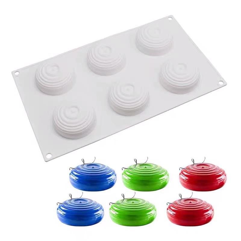 

1 Pc6 even water ripple mousse silicone mold, three-dimensional water flower cake dessert jelly pudding mold ice cube mold candle mold белый