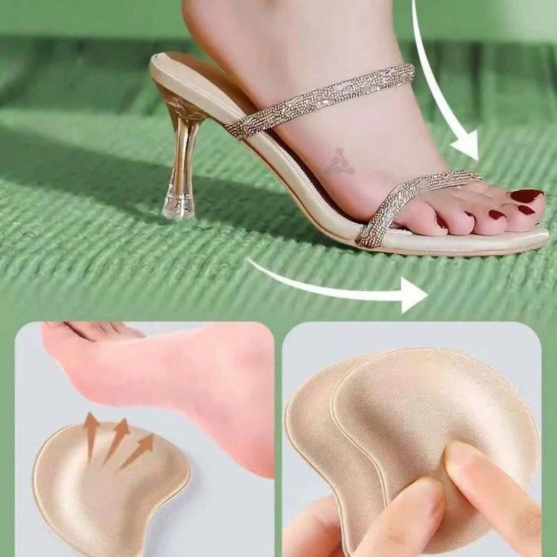 1 Pair Summer Sandal Forefoot Anti-Slip Pads, Sponge Material Sweat-Absorbing Comfortable Shoe Insoles With Adhesive Backing, Suitable For Girls