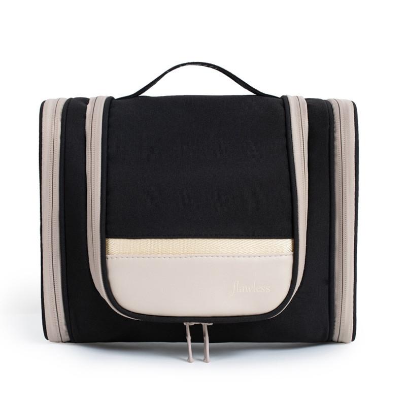 

Travel Toiletry Bag With Large Capacity And Waterproof Polyester For Bathroom Storage чёрный