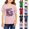 Fashionable Round Neck Short Sleeve Work Clothes Printed Tops For KID Summer Tops
