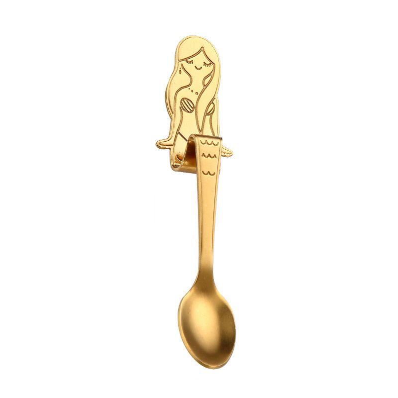 

Premium Quality Mermaid Coffee Drink Spoon With Timeless Stainless Steel Design Gold