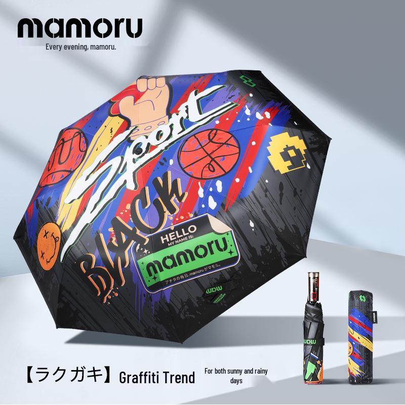 

Японский автоматический складной зонт с граффити - Усиленный для защиты от солнца и дождя 24-inch 8 ribs